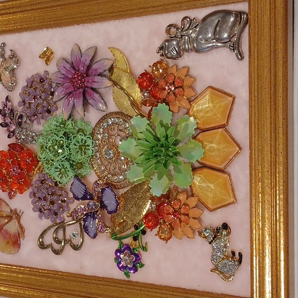 Floral Picture Art With Cats And Butterflies - Picture 3 of 7